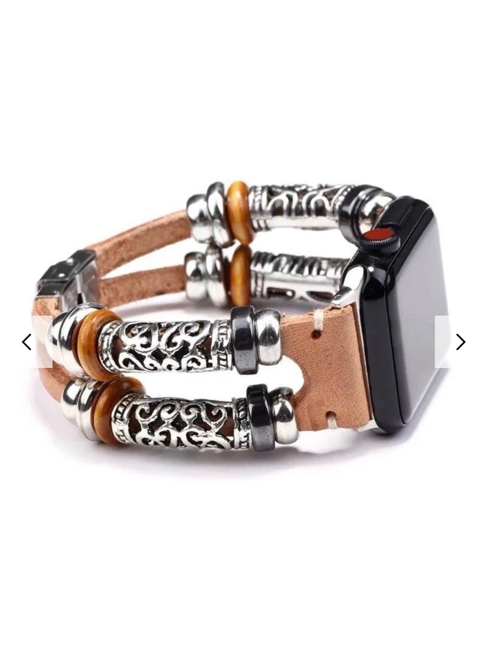 FANCY BANDS™️ Boho-Leather Steel Bracelet Band For Apple Watch 45mm